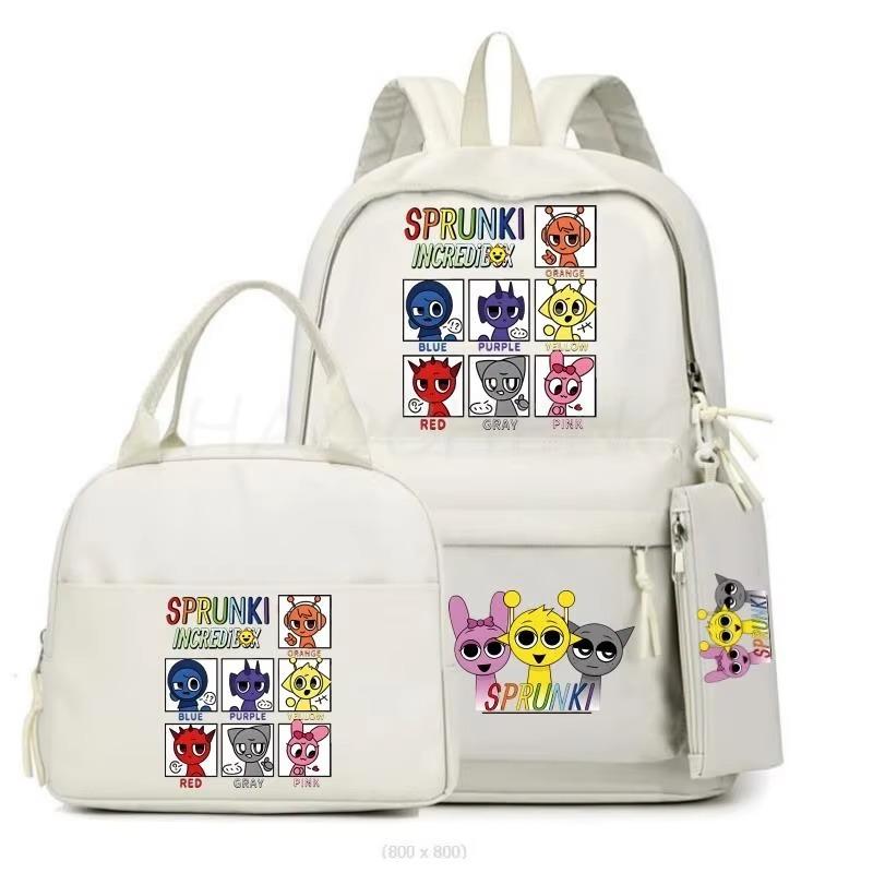 Cartoon Peripheral Printing Fashion Children'S Schoolbag Three-Piece Meal Bag Casual Pencil Bag