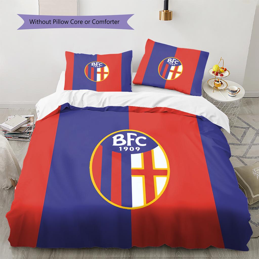 Bologna FC Pattern Bedding Home Decoration Birthday & Festival Gift (1 * duvet cover + 2 * pillowcase, without core)