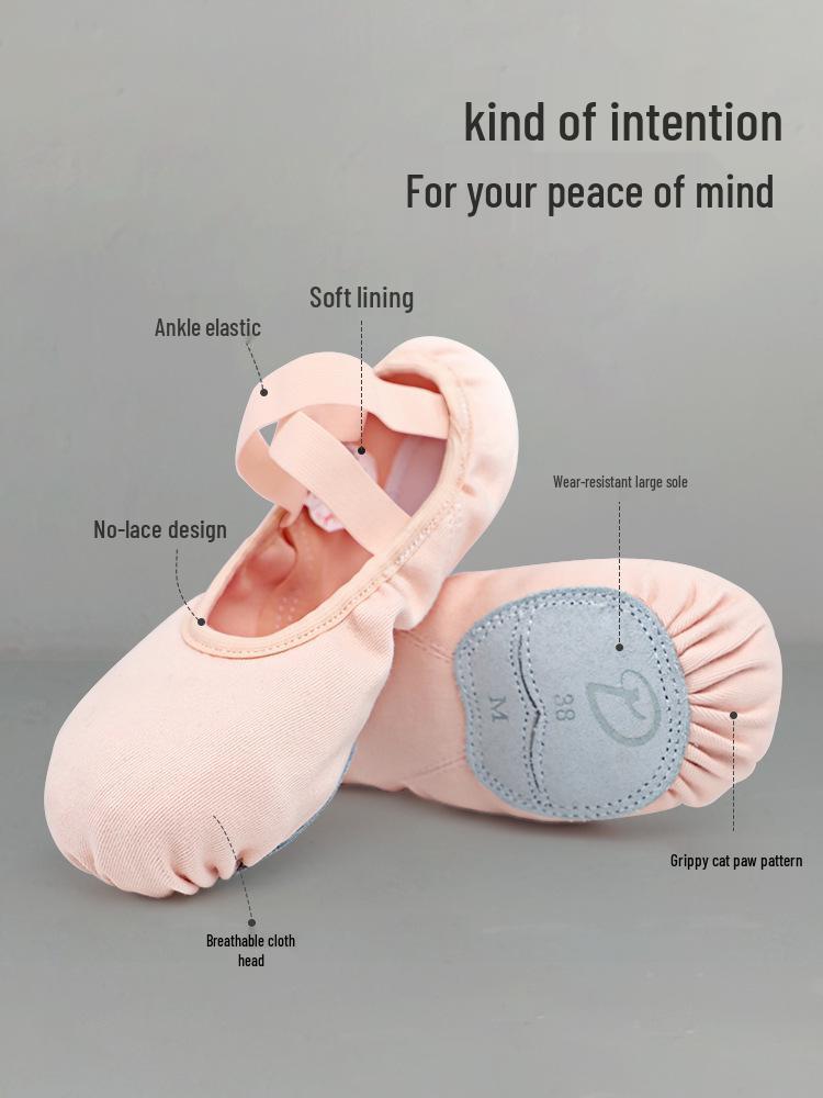 Women's Soft Sole Dance Shoes - Classical Chinese Ballet Practice Shoes for Children and Adults