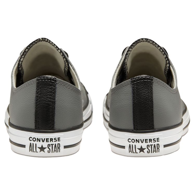 Converse Chuck Taylor All Star Synthetic Leather Non-Slip Durable Low-Top Skate Shoes Unisex Sneaker Silver Gray 168542C