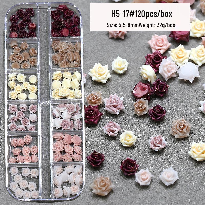 

Mixed Style Resin Rose & Camellia Rhinestone Nail Art Decorations