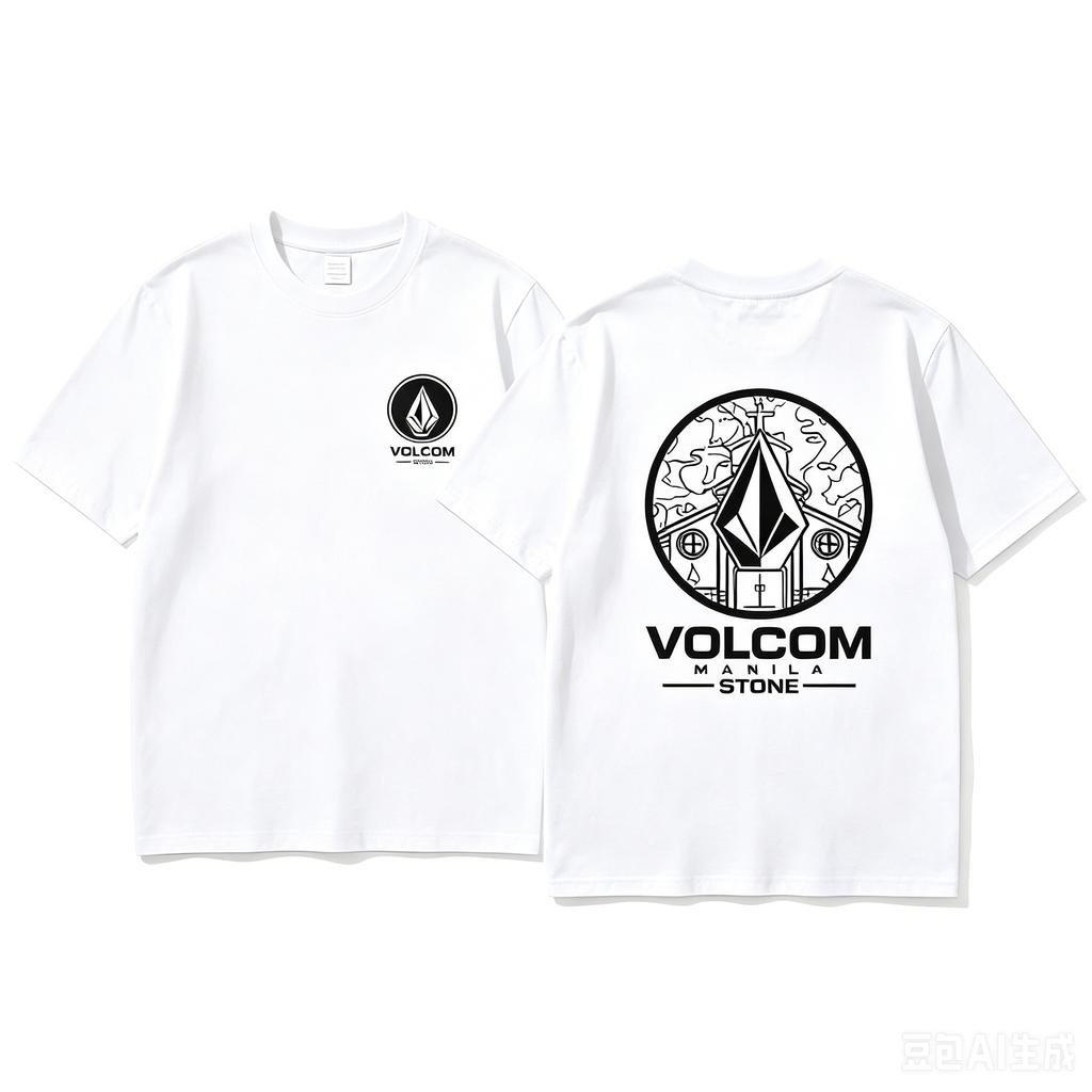 Volcom Men's T-shirt Short-sleeved Tee Sweatshirt Hip-hop Fashion Casual Street Outdoor Spring and Summer Sportswear Clothing