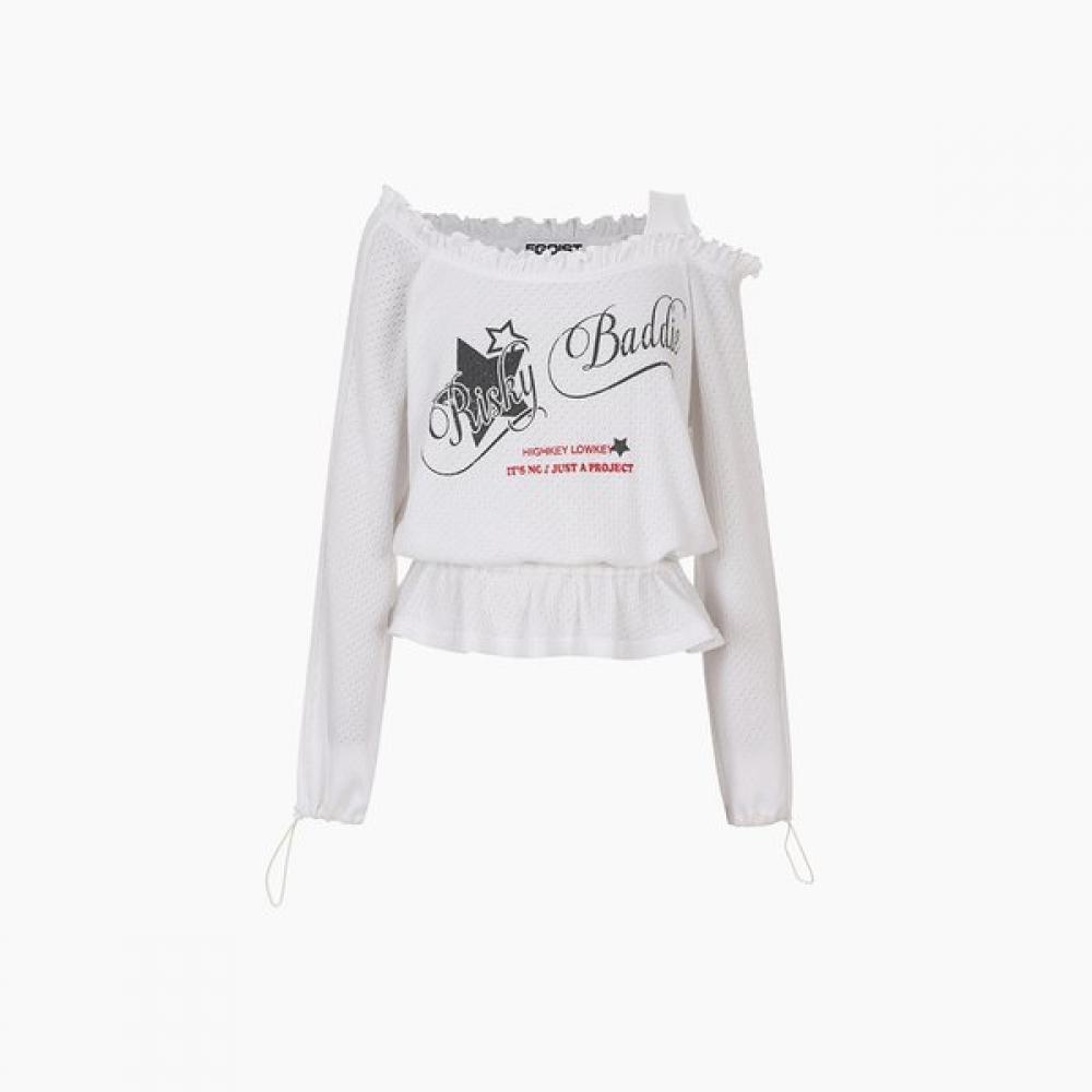 EgoisT AsymmeTrical Off Shoulder WaisT STring T shirT  Es2cl362 