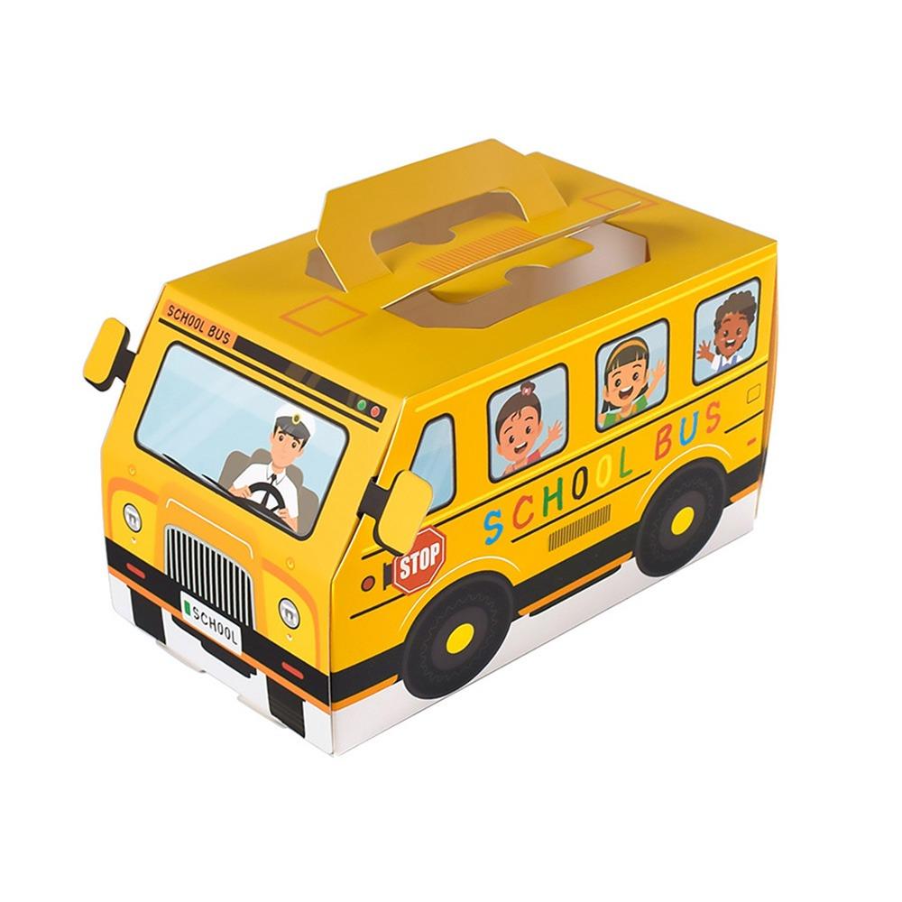 

10pcs Creative Cartoon School Bus Gift Boxes Yellow Snacks Container Packaging Box Candy Box Packing Box Birthday Party 5x5x5cm