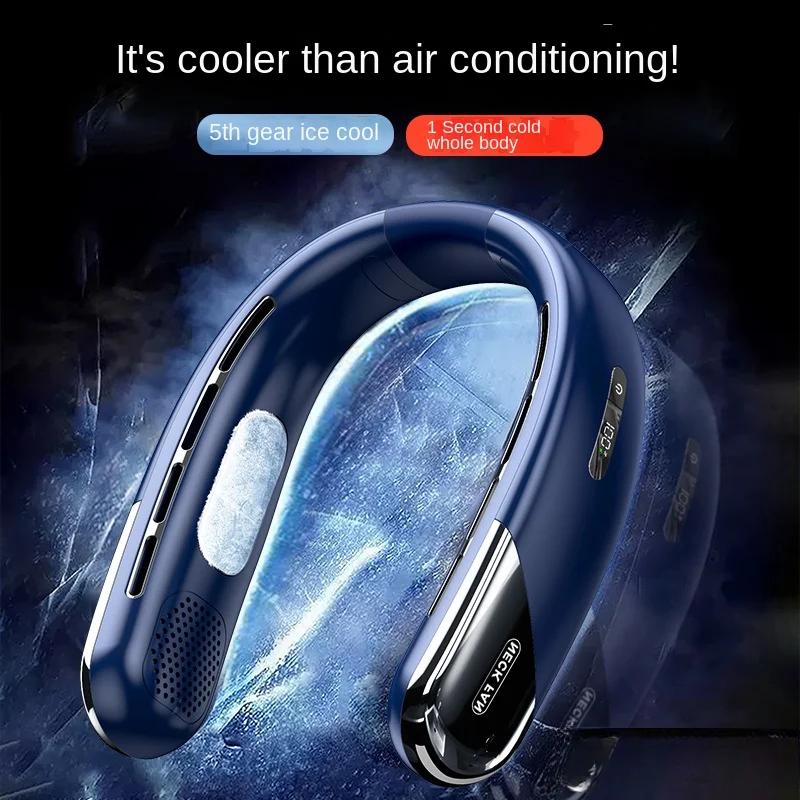 DurableBladeless Neck Fan Usb Mini Portable Charging Digital Display Outdoor Cooling Small Fan