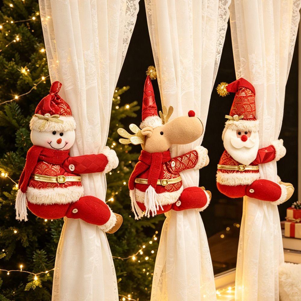 Santa Claus Curtain Clips Elk Christmas Curtain Buckle Xmas Curtain Buckle  Home Decoration