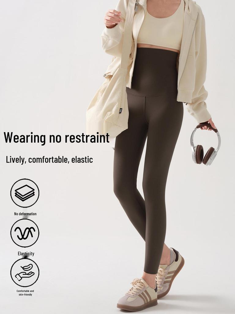 Women's High Waist Slimming Yoga Pants - Spring/Autumn Elastic Base Layer, 8-Point Length for Short Women