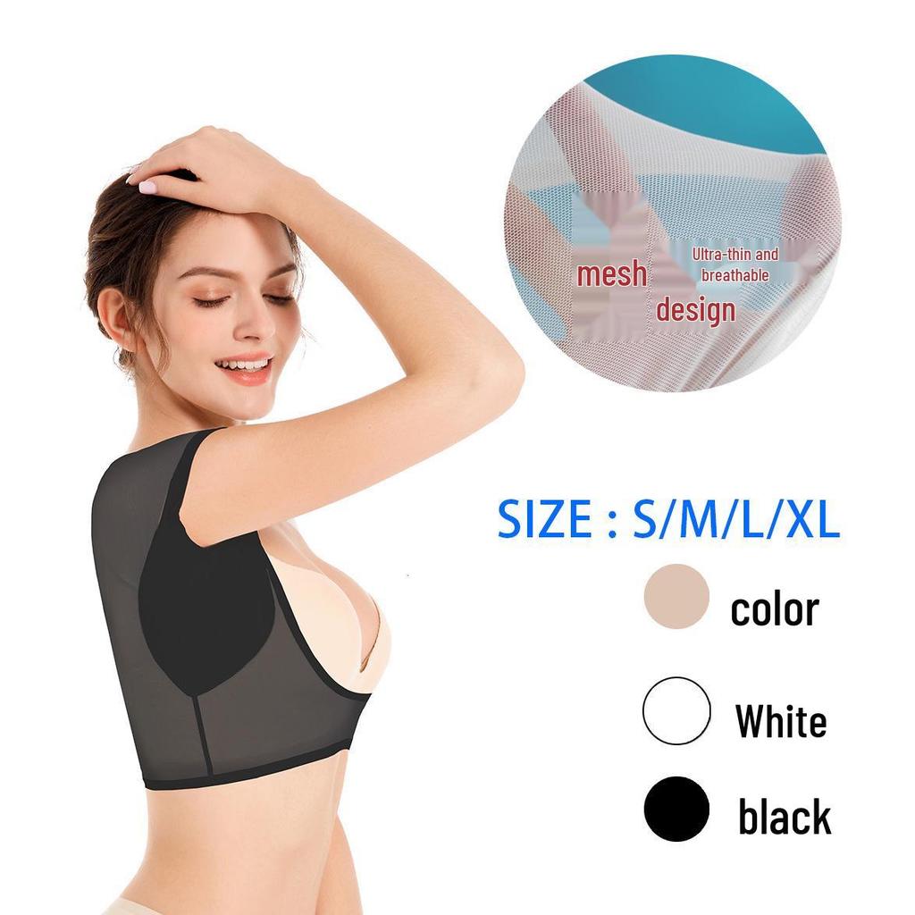 Underarm Cotton Sweat-Absorbent Breathable Quick-Dry Mesh Vest - Short Sleeve Anti-Sweat
