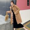 Winter new sheep shearing coat women's loose high-necked granular imitation wool fur medium and long thickened coat