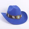Popular European and American Fashion OL Style One-word Cowboy Hat Men's and Women's High-end Top Hat Jazz Hat Felt Hat
