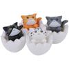Rubonarie Maneki-neko (Lucky Cat) Figurine, Eggshell Decor (White)