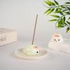 Seal Ceramic Portable Incense Burner: Underglaze Color Zen Holder for Home or Study Decor.