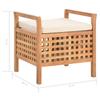 Vidaxl Bench With Storage, 49X48X49 Cm, Solid Walnut Wood