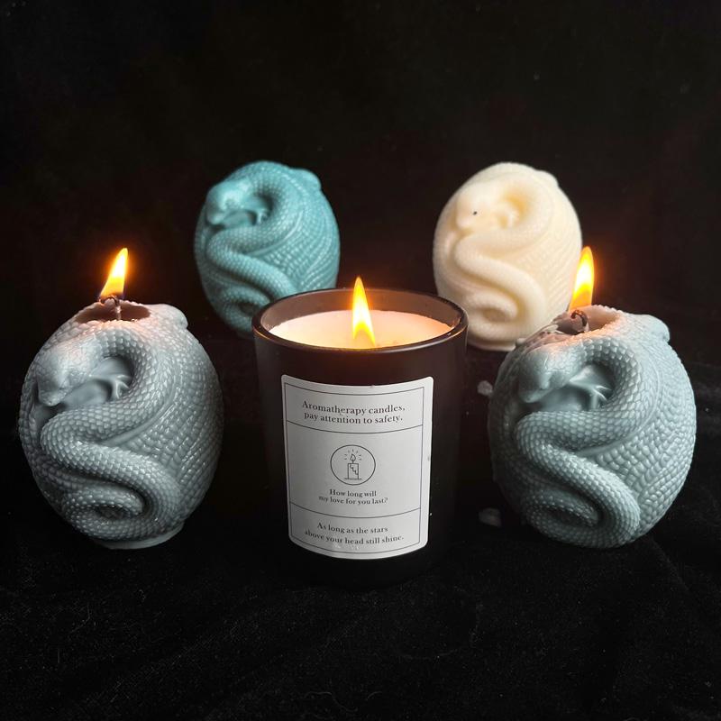 DIY Easter Egg Relief Snake Silicone Mold Creative Aroma Candle Plaster Resin Mould Handmade Soy Wax Candle Making Supplies