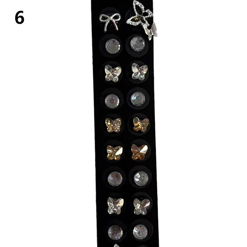 20 Patches Butterfly Flower Shape Crystal Ear Seed Acupuncture Auricular Disposable Ear Stickers Massage Therapy Needle Patch