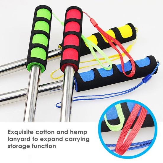 140/200cm Flag Pole with Lanyard Multi-section Non-slip Handle Comfortable Grip Teaching Pointer Stick Stainless Steel Telescopic Banner Flagpole