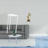 Minimalist Clear Acrylic Side Table NightStand with Modern Bedside Cabinet And Horse Statue Art