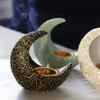 Elegant Incenses Burners Resin Burners Moon Shape, Perfect for Home Office Creating Serenes Atmospheres Black/White/Blue