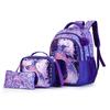 Set Zaino Scuola Sirena 3 Pezzi con Portapranzo Carino Cartone Animato per Bambini Borsa per Libri Elementare Asilo Scuola per Ragazze