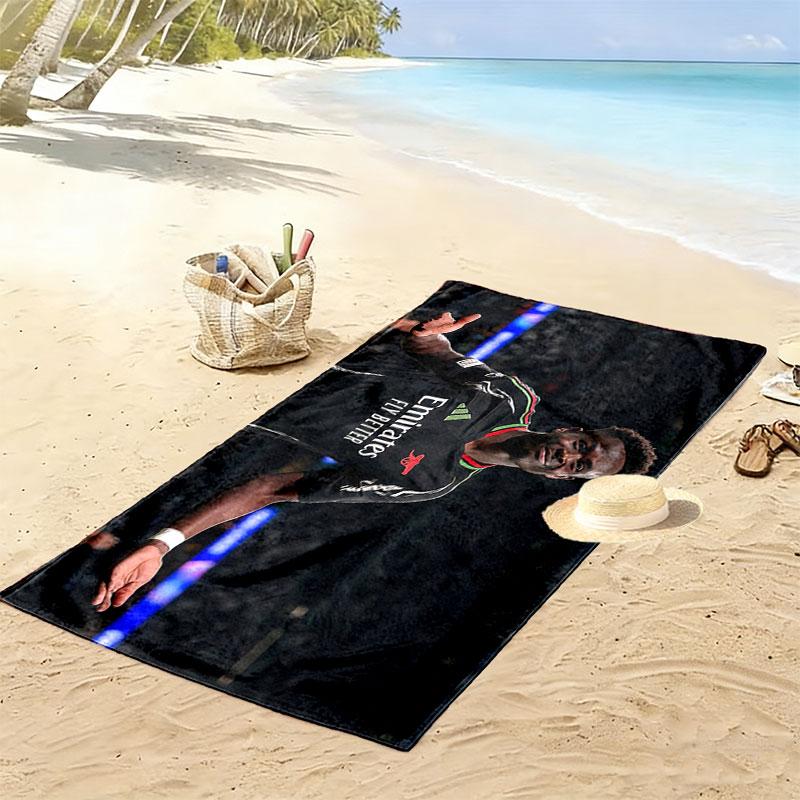 Bukayo Saka Print Beach Towel, Large Soft Quick Dry Towel for Beach Camping Swimming