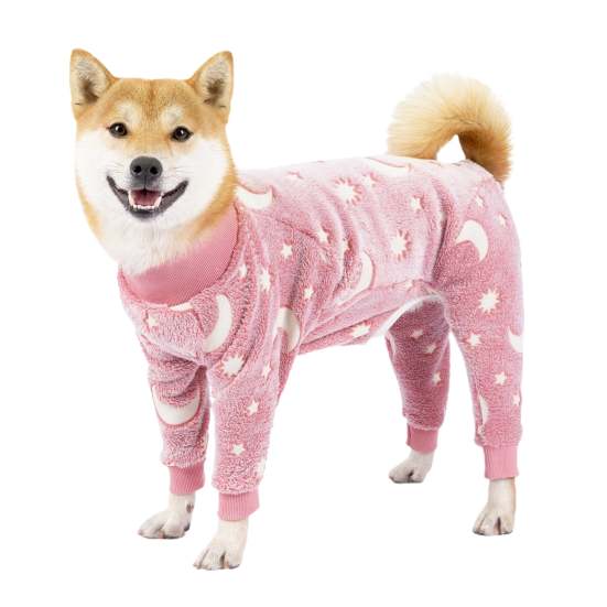 Bobasndm Rollkragen Hunde Kleidung Pyjama, Herbst Winter Hunde Jumpsuit Mantel, Winter Weiche Warme Flanell Pyjama