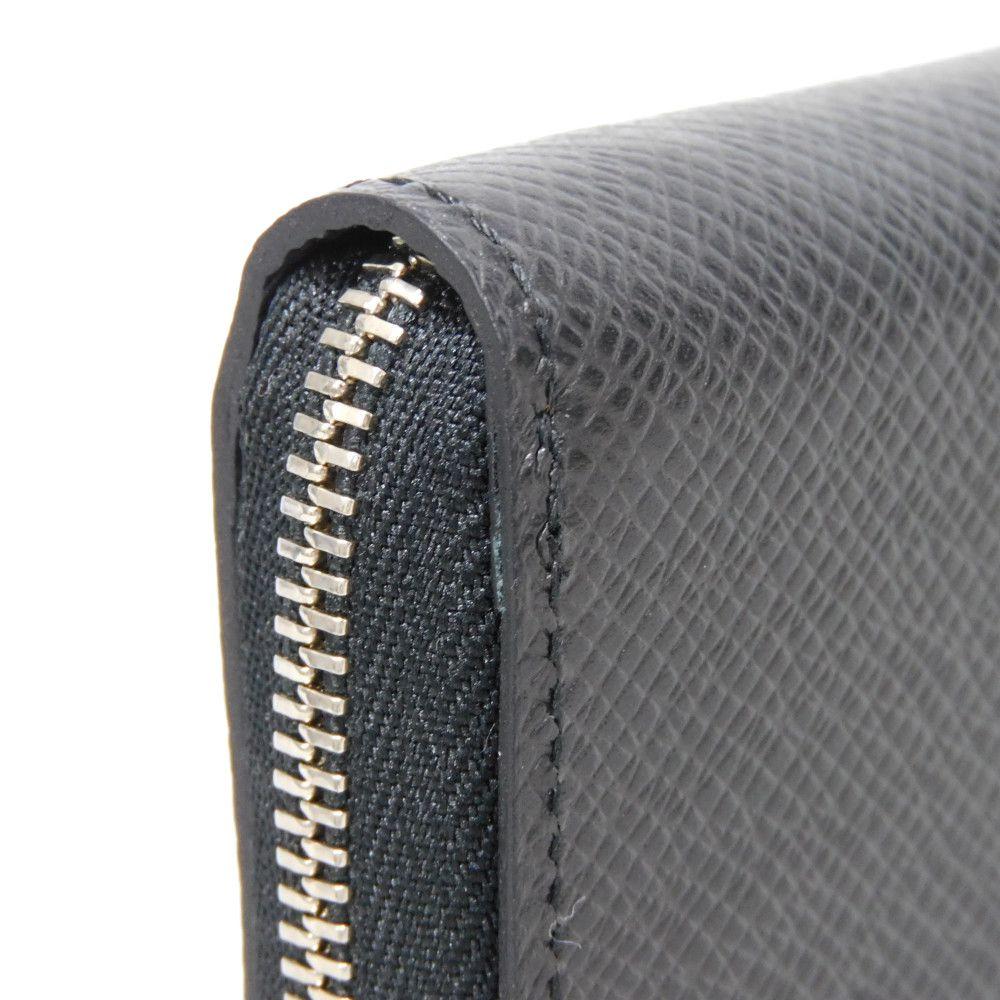 Used 12564 Zippy Coin Purse M30511 7943 New LV Logo Embossed Black Zip Around Taiga Noir Men's from Japan AUTHENTIC
