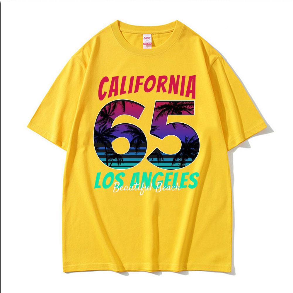 California Los Angeles Beautiful Beach T Shirt Men Women Fashion Vintage Short Sleeve Tshirts Cotton Casual Oversized Tee Shirt