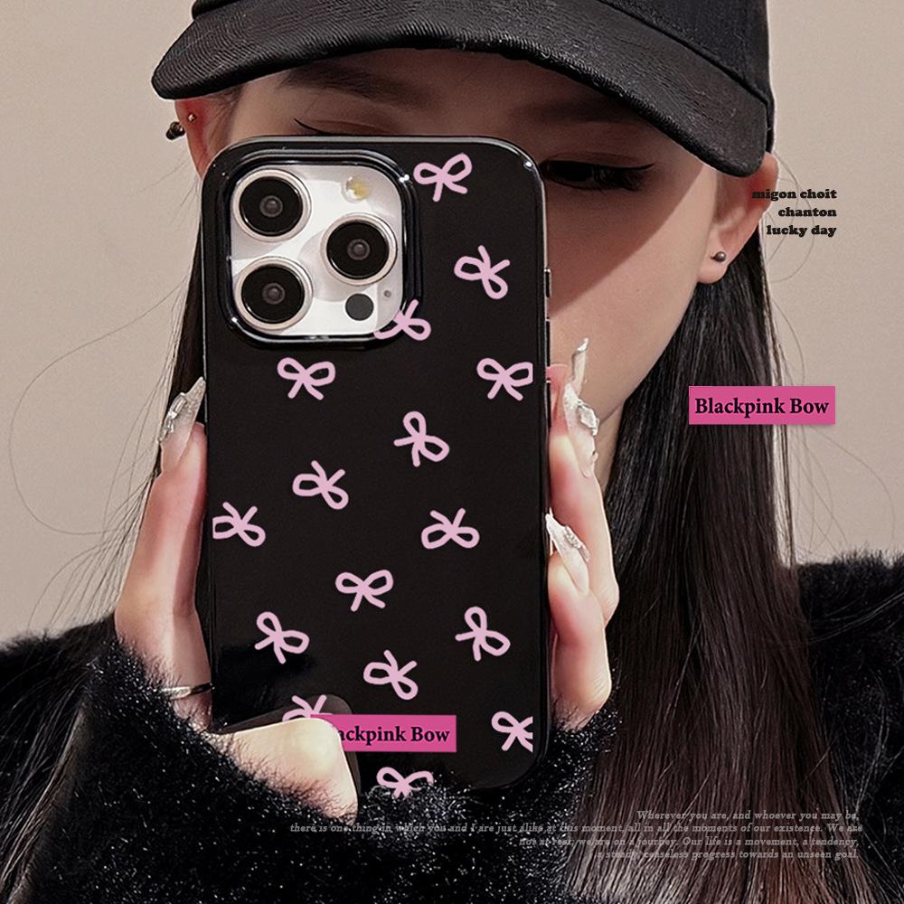 Umělecký růžový pouzdro s mašlí pro iPhone 17 iPhone 17 Pro Max