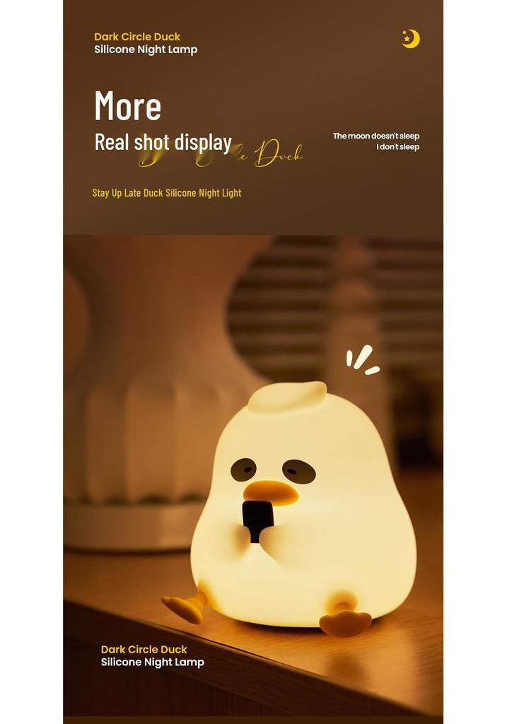 Creative Duck Silicone Rechargeable Night Light - Bedside Atmosphere Lamp and Decorative Gift