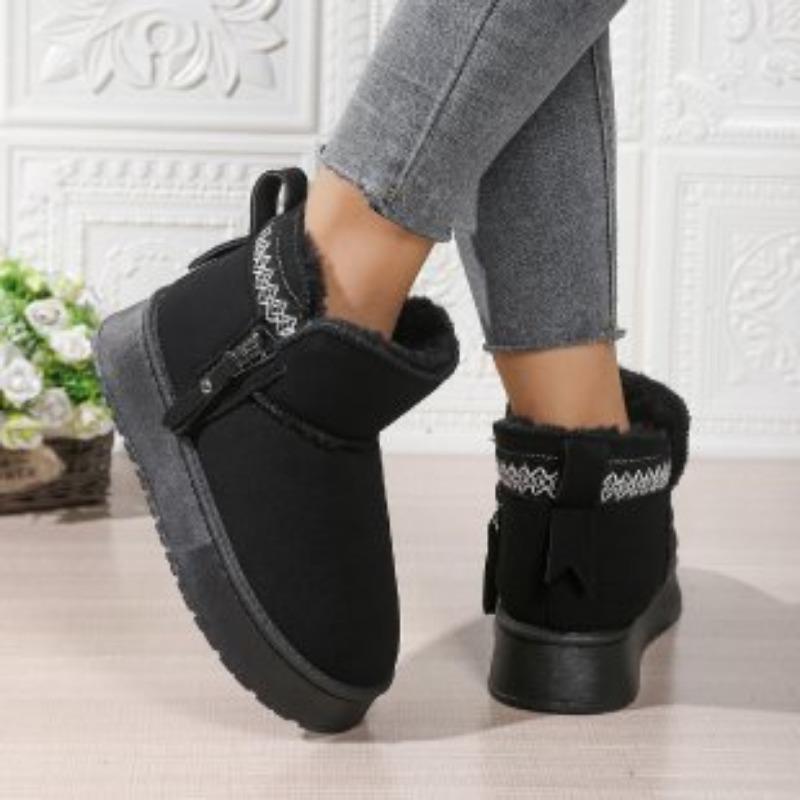 Women's padded lining soft thick sole heightening outdoor thickened warm lightweight comfortable stirrups ground cotton shoes snow boots