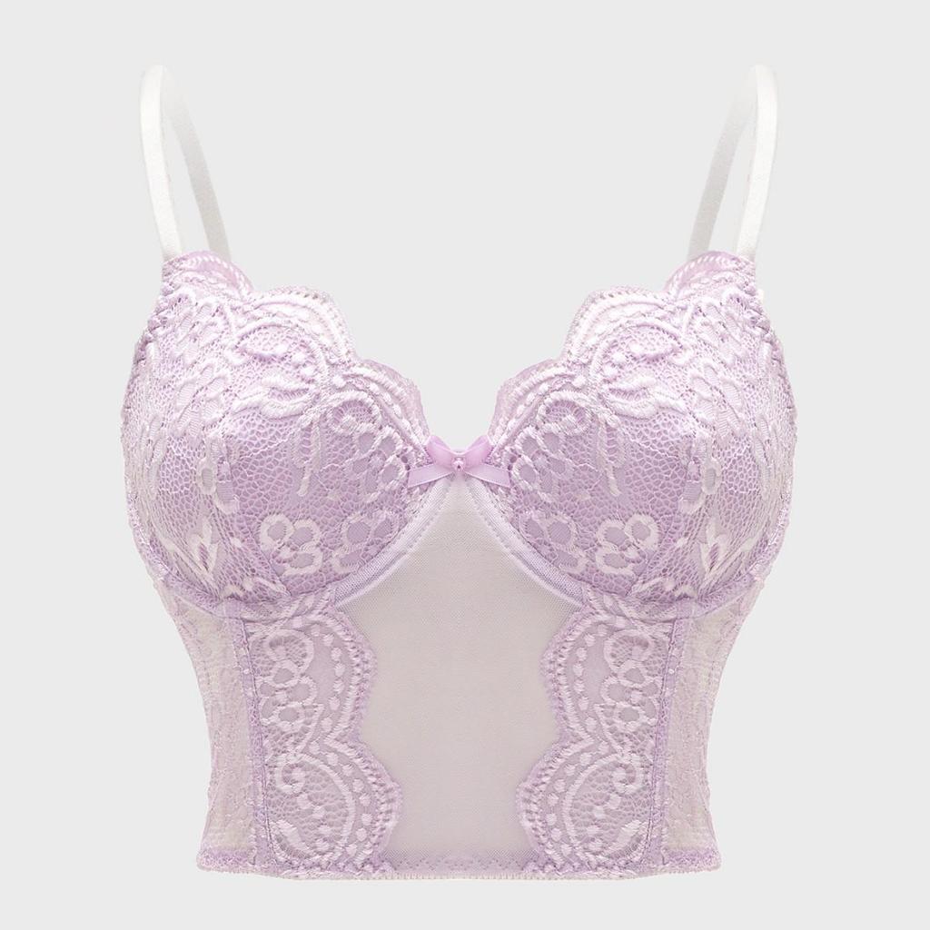 Multi-Color Lace Sexy See-Through Push-Up Camisole and Fishbone Bra Lingerie