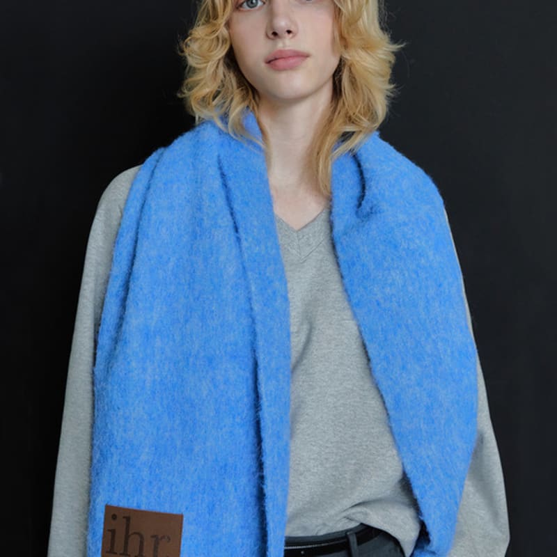ihr WOOL MIXED BOLD MUFFLER / BLUE