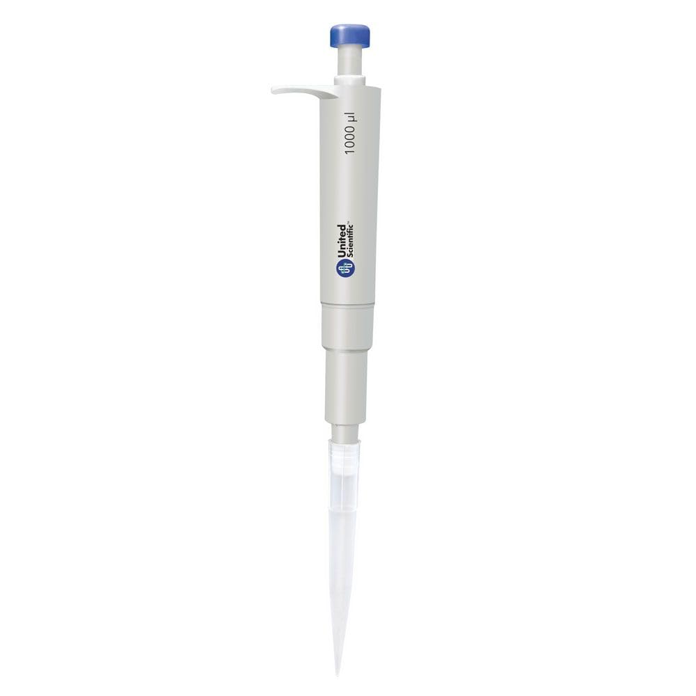 United Scientific™ Mini Fixed Volume Pipette Manual Single Channel Pipettor, Laboratory Micro Pipette, Micropipette Volume 1000uL, 1 Each