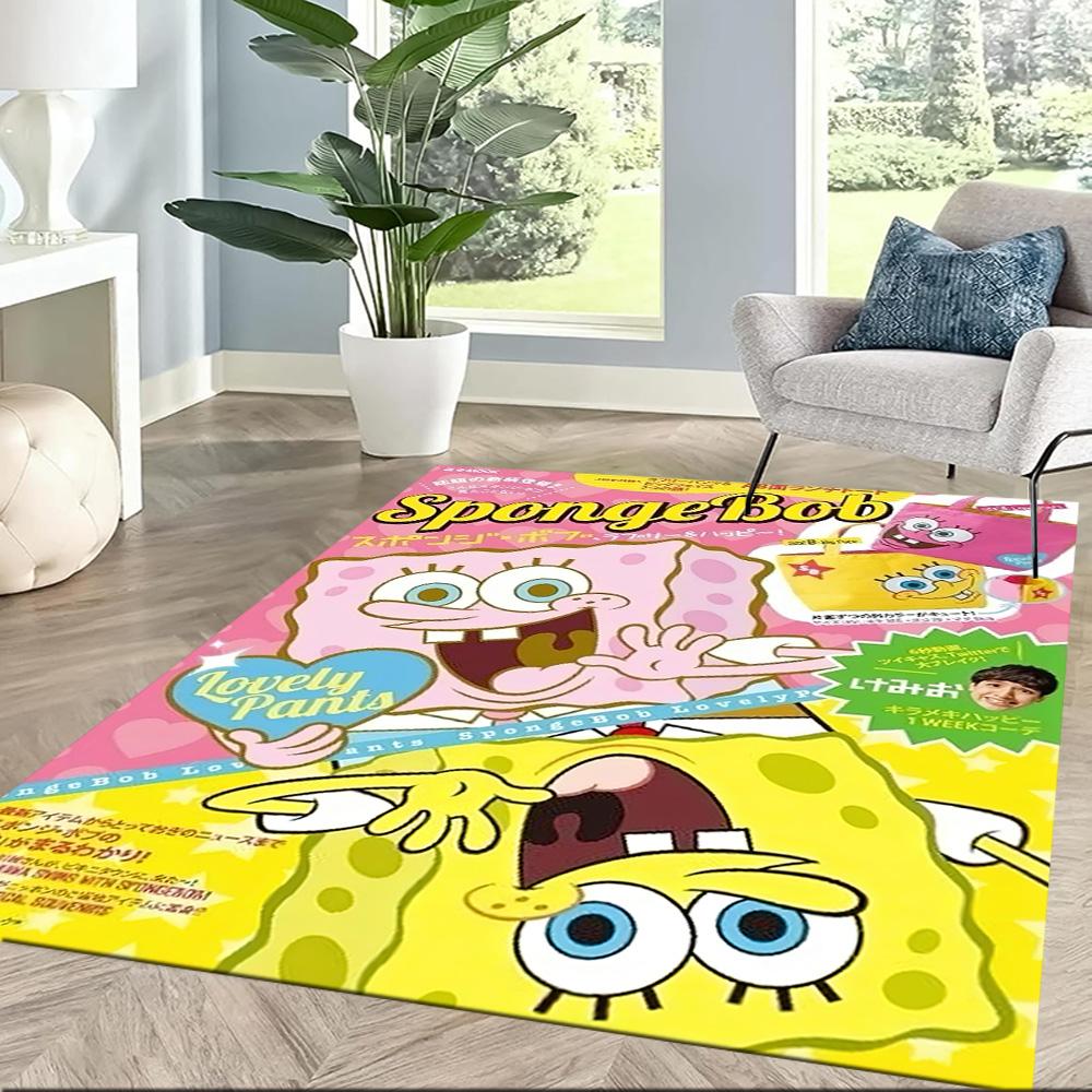 Spongebob Reading Adventure Square rugs are a great choice for living rooms, bedrooms, home décor, and as gifts.
