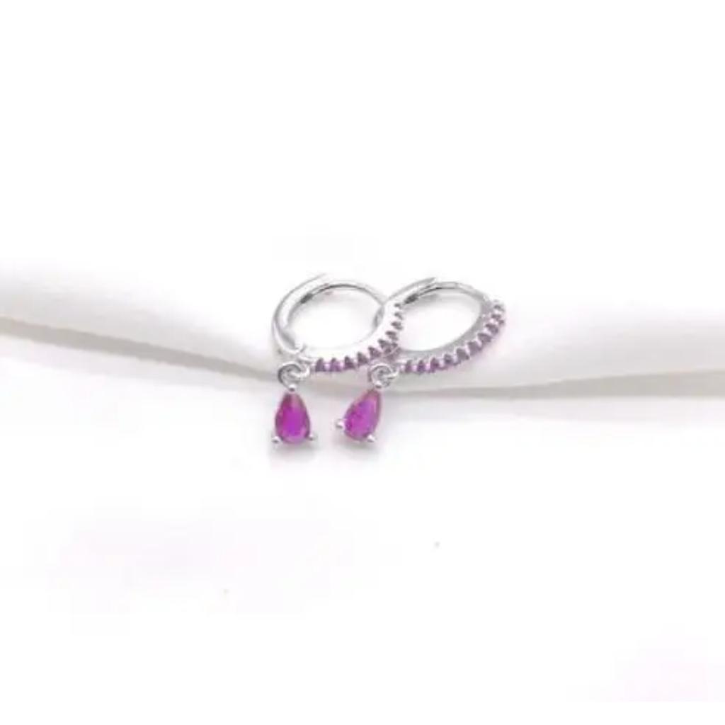 2 Stück Edelstahl Zirkonia Kleine Creolen Ohrringe für Damen Wassertropfen Anhänger Knorpel Ohrring Hochzeit Piercing Schmuck