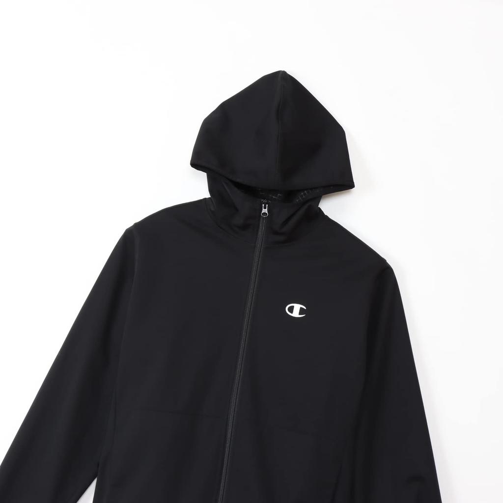 Long Water One Point Full Zip M [Champion] Oberbekleidung, Ärmel, Stretch, Feuchtigkeitsspendend, Wasserabweisend, Winddicht, Logo, Kapuzenpullover, Herrensport, C3-YS103,