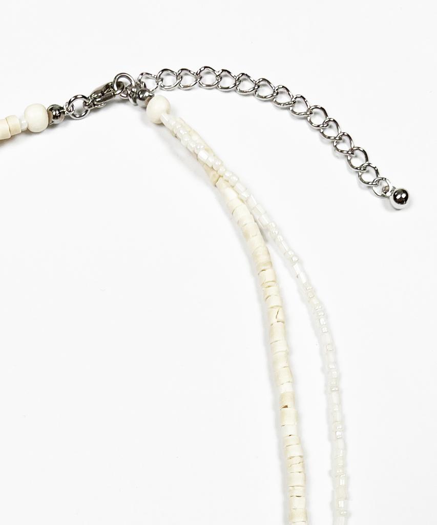 Sk8Er Rock Starfish Shell Double Chain Necklace (Ivory)