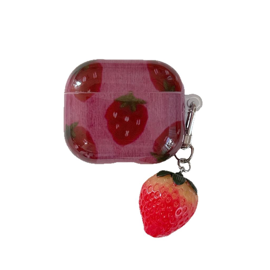 Simple strawberry case suitable for Apple AirPods Pro 1 earphone protective case 1 Pro 3rd generation Apple Wireless Bluetooth 1