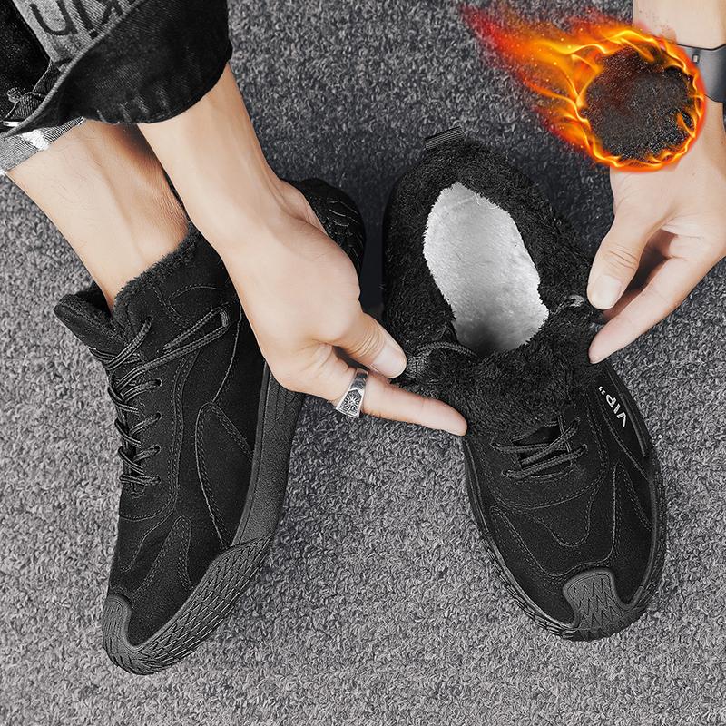 Мужские плюшевые теплые и модные высокие рабочие ботинки — фото 5