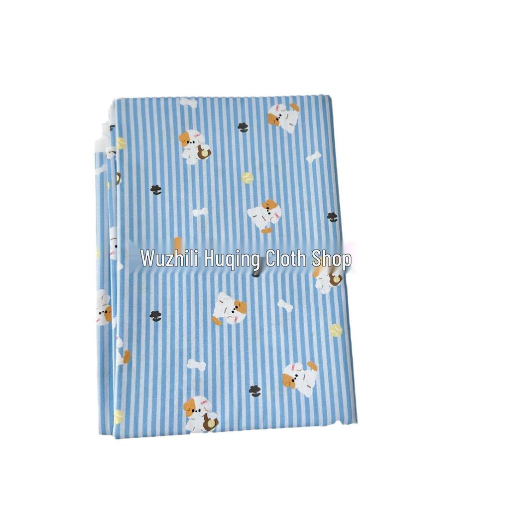 40 Count Cotton Digital Print Korean-Style Stripe/Puppy/Floral Fabric for Women's & Children's Clothing, Family Outfits & Homewear DIY Projects