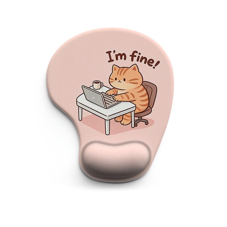 Cartoon Animal Silicone Mouse Pad with Wrist Support - Customizable and Dirt-Resistant.