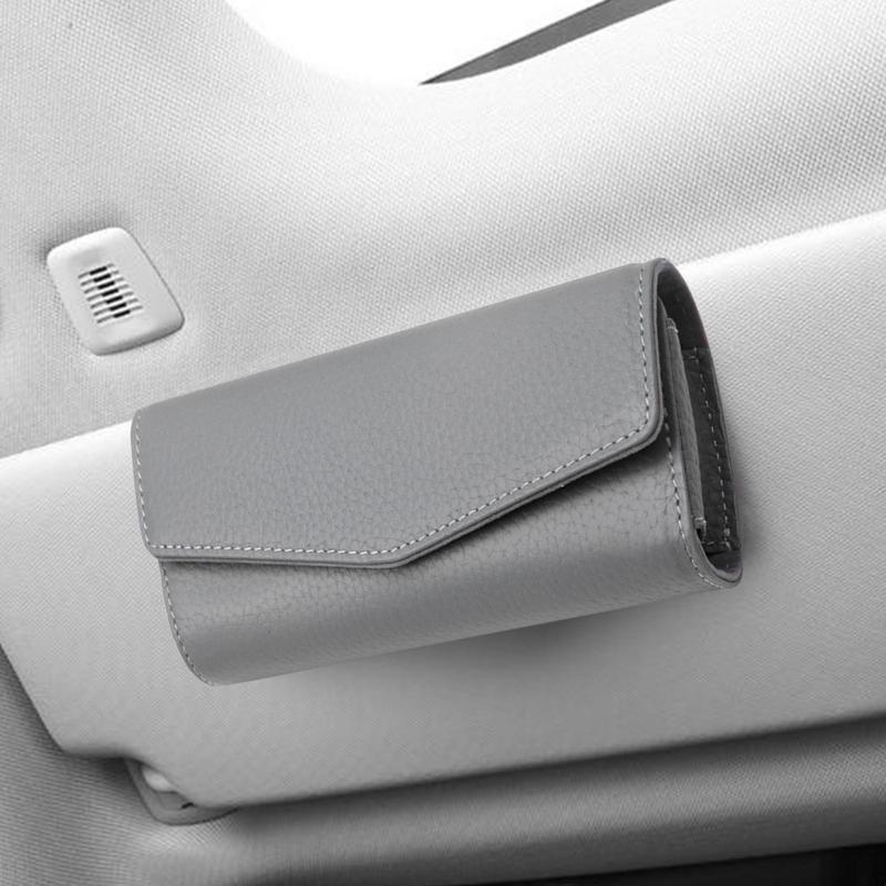 Sunglass Holders For Car Sun Visor Eyeglasses Hanger Auto Interior Accessories PU Leather Car Sunglasses & Glasses Holder Visor