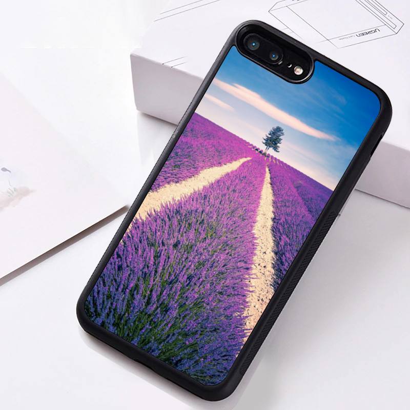 Einfache lavendel-lila Blumen Handyhülle Gummi Für iPhone 12 11 Pro Max Mini XS Max 8 7 6 6S Plus X 5S SE 2020 XR Hülle