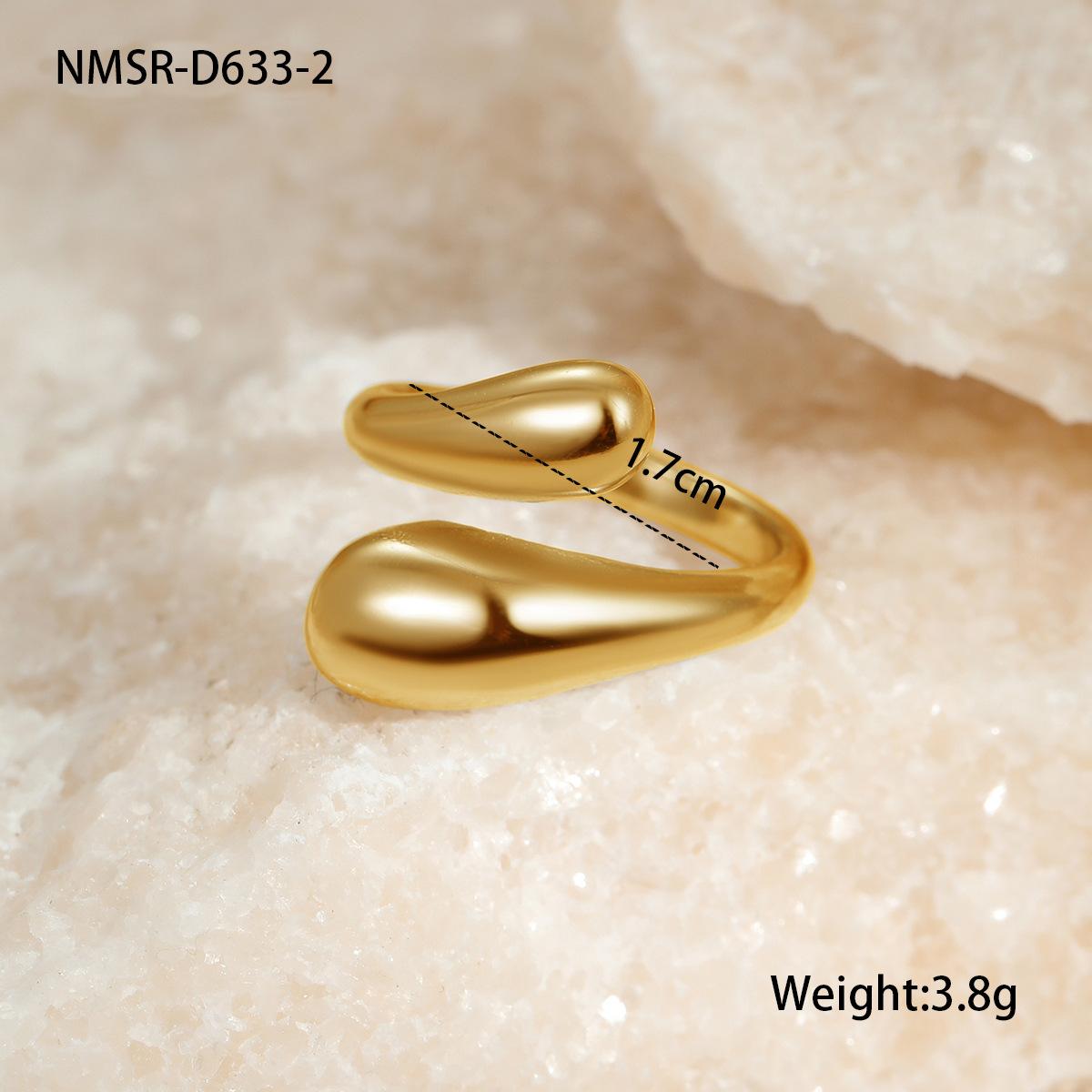 GEMCHIC Women s Stainless Steel Water Drop Hug Ring Geometric Hollow Out Design Open Ring for Daily Life Party Wedding