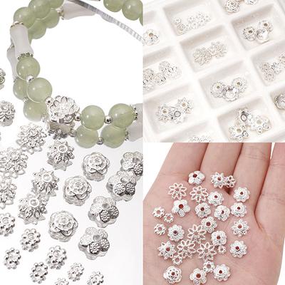 Blumen-Endkappen Legierungs-Abstandshalter Perlen Für Armband Halsketten Herstellung Handarbeit DIY Zubehör