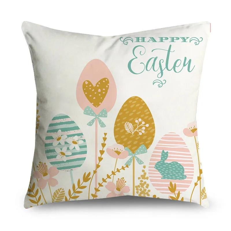 Dekorativer Kissenbezug mit Ostermotiv, fröhlicher Osterhase, Überwurf-Kissenbezug für Wohnzimmer, Sofa, Schlafzimmer, Heimdekoration