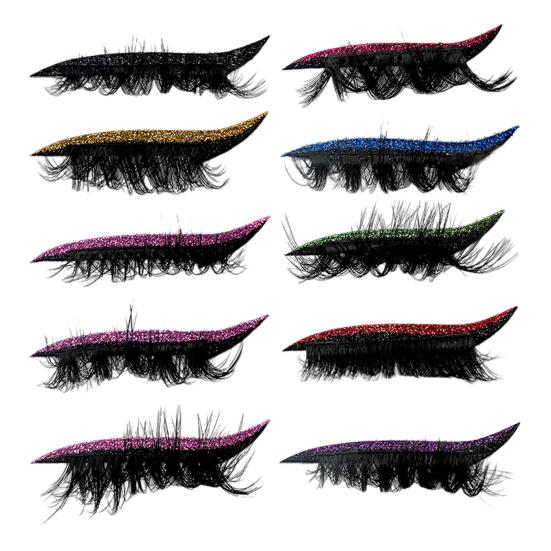 1 pár Líné oční stíny Náplast na řasy Vodotěsné Oční stíny Řasy Make-upové nálepky Opakovaně použitelné Nálepky na oční make-up s umělými řasami Stín