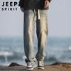 JEEP SPIRIT Men's Retro Loose Straight Leg Jeans