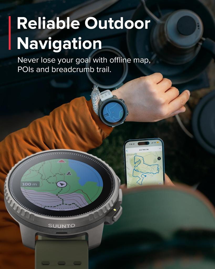 Suunto Vertical Titanium Solar Forest Smartwatch SS050859000 GPS Altimeter Barometer Long Battery Life