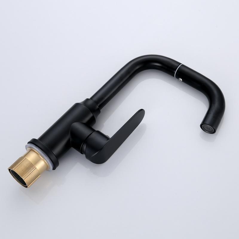 Neuer 304 Edelstahl Schwarz/Silber/Gebürstet Waschtischbecken Badezimmerarmatur Einhebelgriff Warm- und Kaltmischbatterie Deckmontage